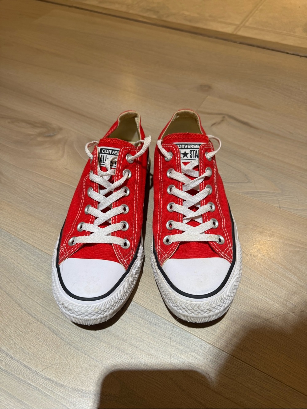 Converse Red Low Top Sneakers with White Accents